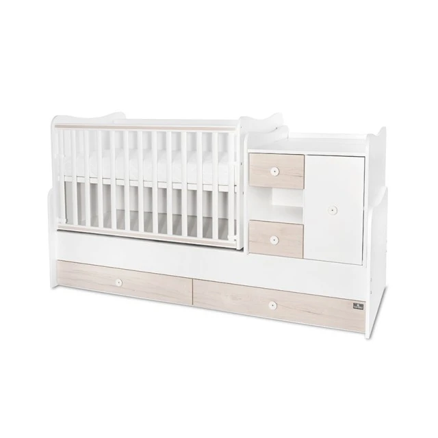 Κρεβάτι Minimax 190/72 χρώμα λευκό/ανοιχτό δρυ καινούργιο