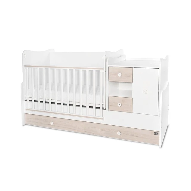 Κρεβάτι Minimax 190/72 χρώμα λευκό/ανοιχτό δρυ καινούργιο