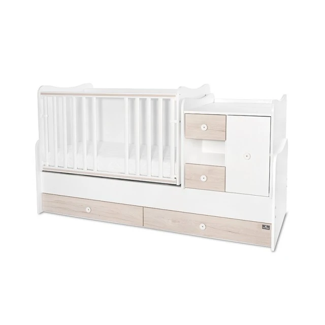 Κρεβάτι Minimax 190/72 χρώμα λευκό/ανοιχτό δρυ καινούργιο