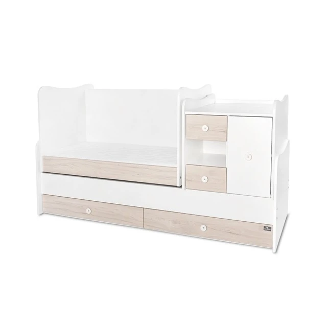 Κρεβάτι Minimax 190/72 χρώμα λευκό/ανοιχτό δρυ καινούργιο