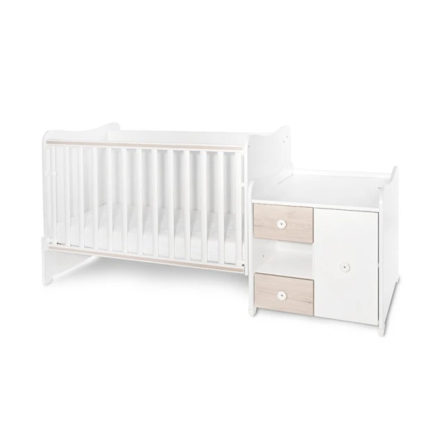 Κρεβάτι Minimax 190/72 χρώμα λευκό/ανοιχτό δρυ καινούργιο