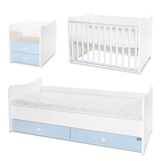 Συνδυασμός κρεβατιού 172/72 λευκό/baby blue