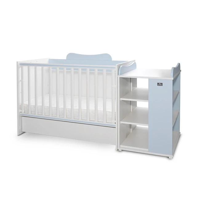 Πολλαπλό κρεβάτι 190/82 χρώμα λευκό/baby blue