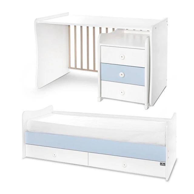 Κρεβάτι maxi plus νέο 70/160 λευκό/baby blue-3box