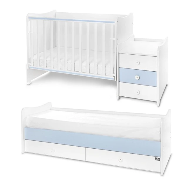 Κρεβάτι maxi plus νέο 70/160 λευκό/baby blue-3box