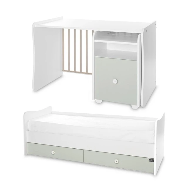 Κρεβάτι trend plus 70/160 χρώμα λευκό/milky green-3box