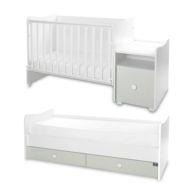 Κρεβάτι trend plus 70/160 χρώμα λευκό/milky green-3box