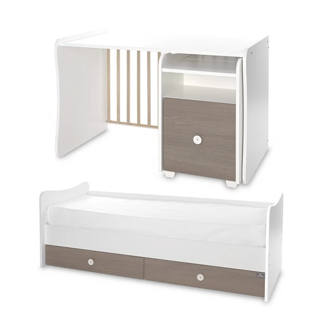 Κρεβάτι trend plus new 70/160 χρώμα λευκό/καφέ-3box