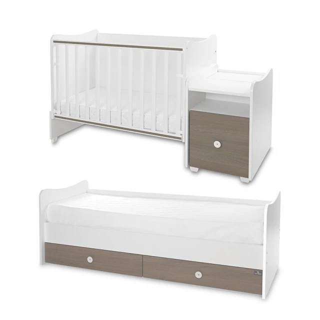 Κρεβάτι trend plus new 70/160 χρώμα λευκό/καφέ-3box