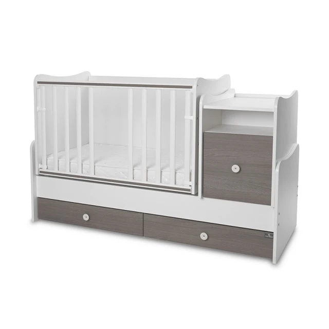 Κρεβάτι trend plus new 70/160 χρώμα λευκό/καφέ-3box