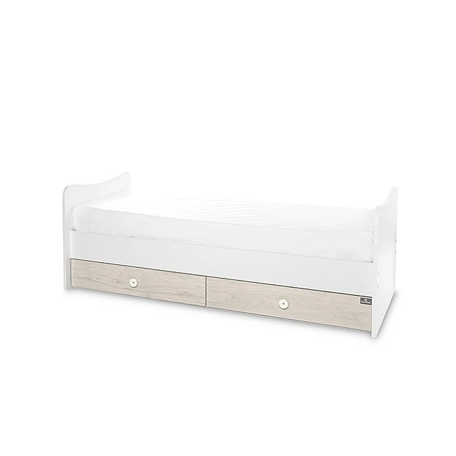 Κρεβάτι trend plus 70/160 χρώμα λευκό/ανοιχτή δρυς -3box