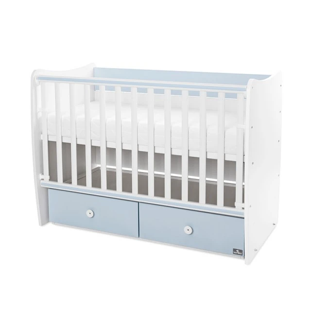 Μήτρα κρεβατιού νέα 60/120 λευκό/baby blue-2box