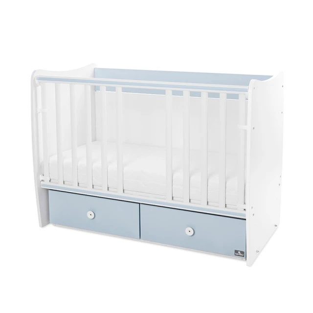 Μήτρα κρεβατιού νέα 60/120 λευκό/baby blue-2box