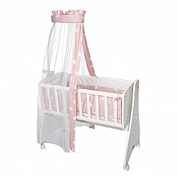Σετ για κούνια First Dreams ranforce pale blush αστέρια