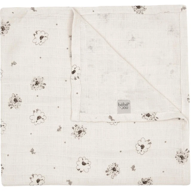 Σετ 3 πάνες από μουσελίνα Bebe-Jou 70x70cm - Tiny Sheep