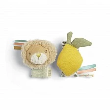 Mamas & Papas Babyplay σετ 2 κουδουνίστρες καρπού - Lion and Lemon