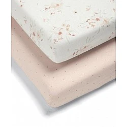 Mamas & Papas σετ 2 κατωσέντονα με λάστιχο 70x142 εκ - Floral