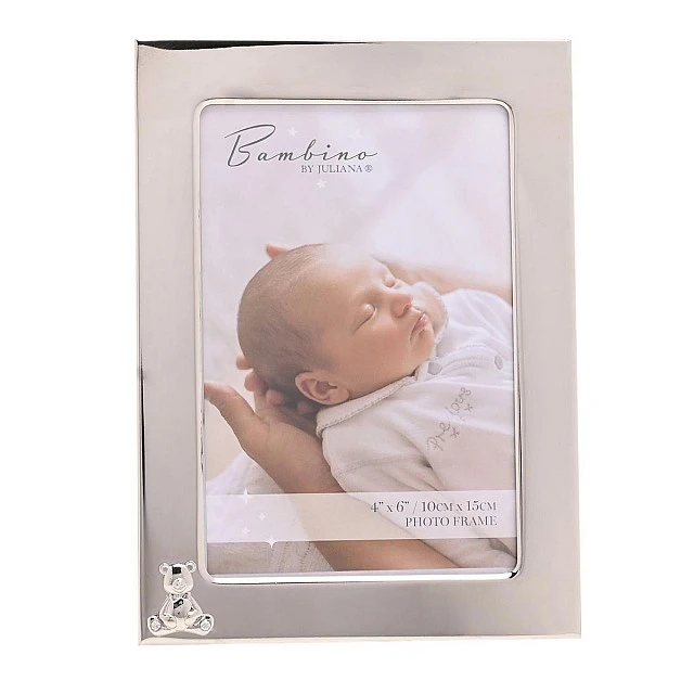 Κορνίζα φωτογραφιών Widdop Bambino με ασημένια διακόσμηση και αρκουδάκι