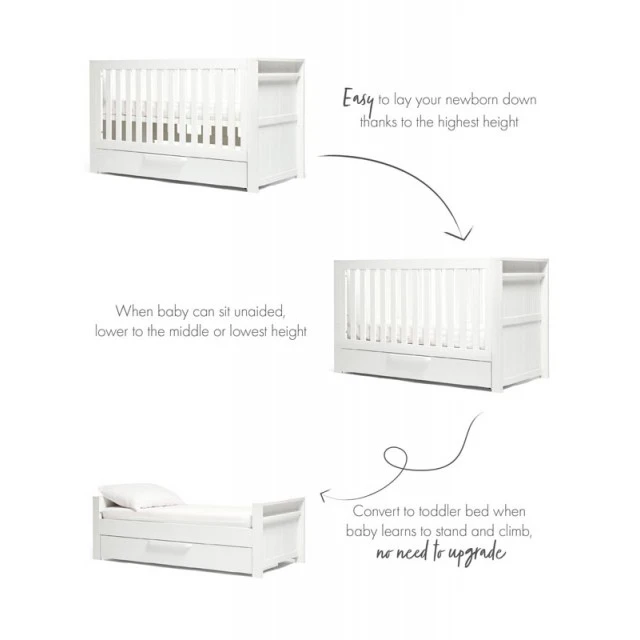 Mamas & Papas Franklin Bed - White Wash