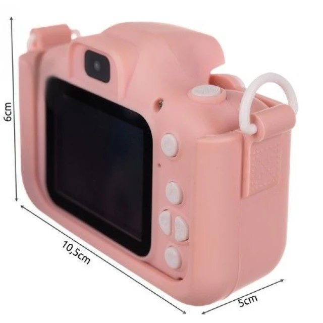 Παιδική ροζ ψηφιακή κάμερα Full HD με κάρτα μνήμης + 32 GB και ενσωματωμένα παιχνίδια και κάμερα selfie - Kruzzel