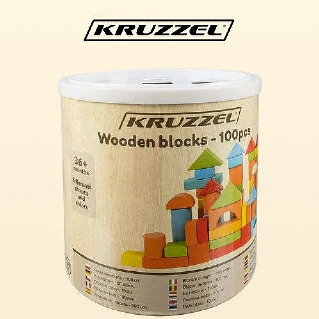 Ξύλινα τουβλάκια - 100 τεμάχια - Kruzzel
