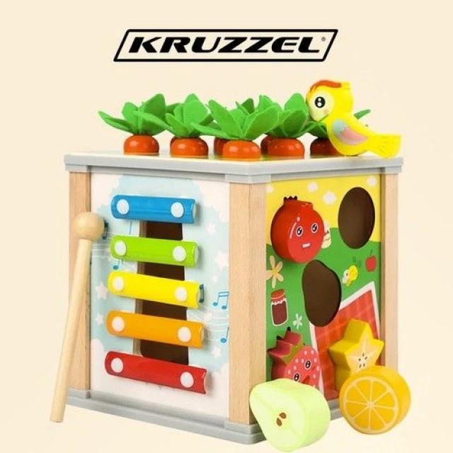 Ξύλινος εκπαιδευτικός κύβος διαλογής - Kruzzel