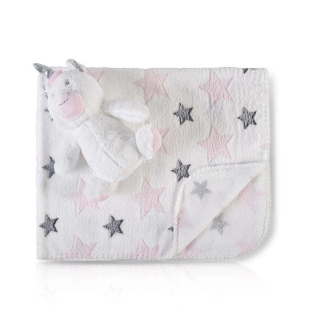 Βρεφική κουβέρτα 90/75 cm με παιχνίδι Unicorn Stars