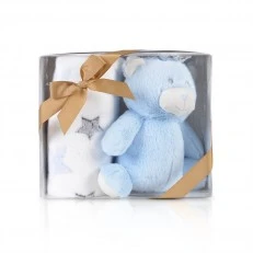 Βρεφική κουβέρτα 90/75 cm με παιχνίδι Blue Bear
