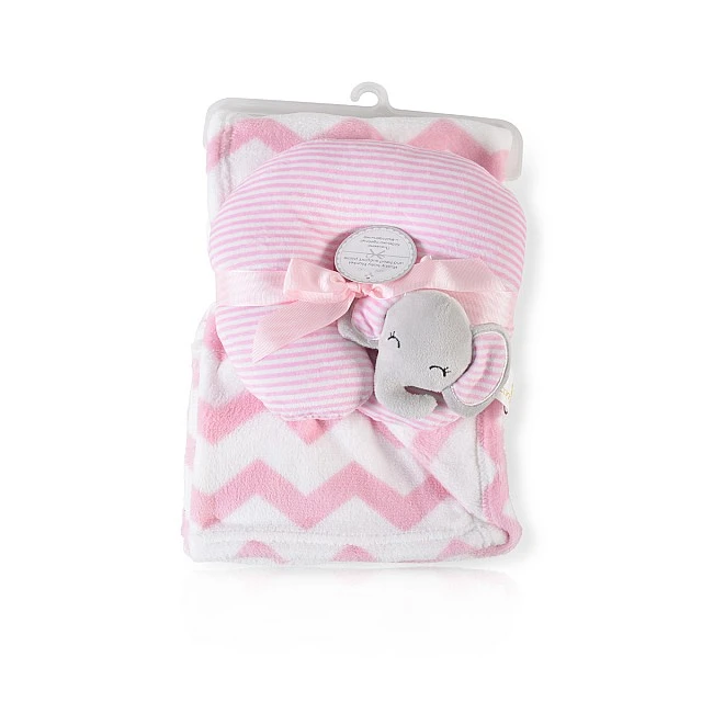 Βρεφική κουβέρτα 90/75 cm με μαξιλάρι Sammy pink