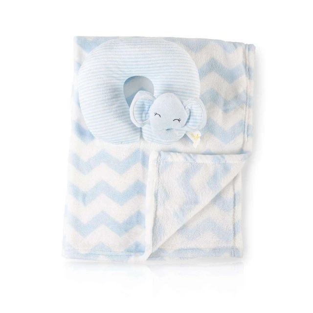Βρεφική κουβέρτα 90/75 cm με μαξιλάρι Sammy blue