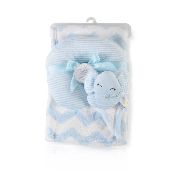 Βρεφική κουβέρτα 90/75 cm με μαξιλάρι Sammy blue