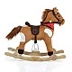 Rocking Plush Horse Thunder Khaki Wheels