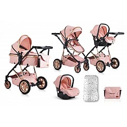 Συνδυασμένο καρότσι 2 σε 1 Midas pink