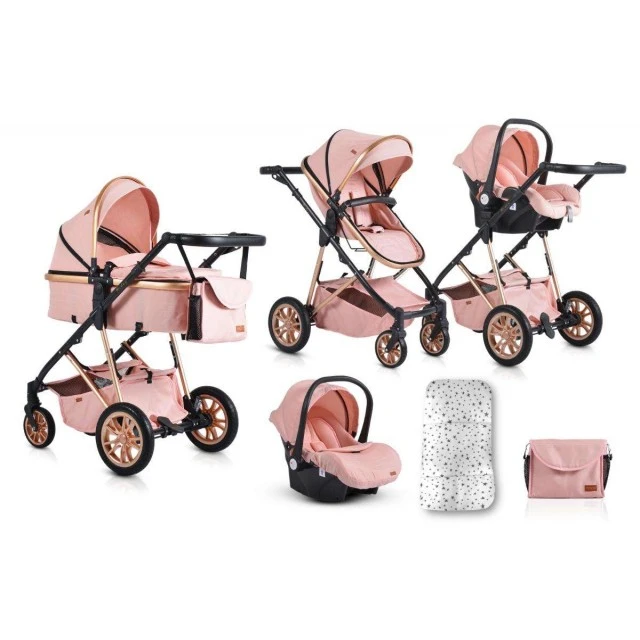 Συνδυασμένο καρότσι 2 σε 1 Midas pink