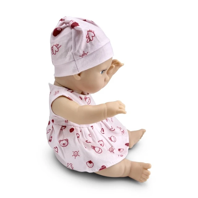 Κούκλα 30 cm Bear & Baby με ροζ φόρεμα LS1255-7