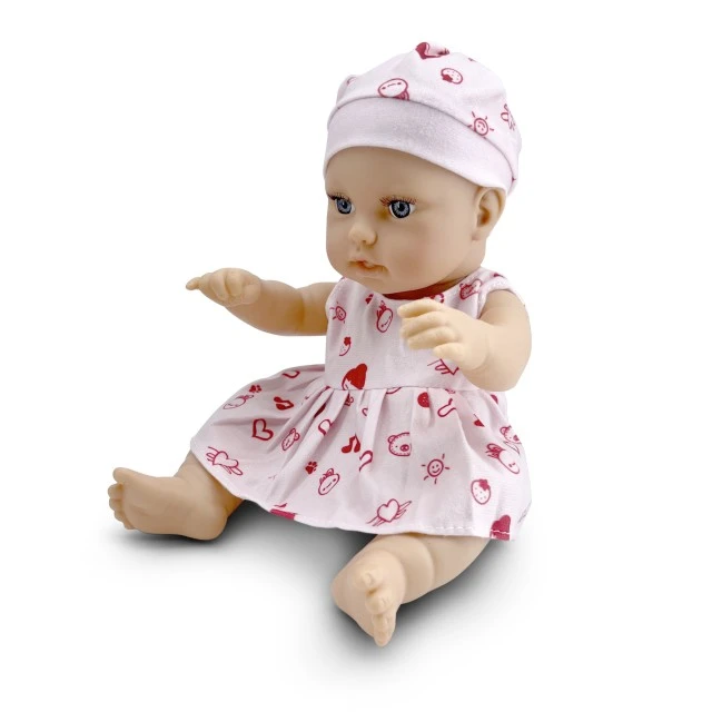 Κούκλα 30 cm Bear & Baby με ροζ φόρεμα LS1255-7