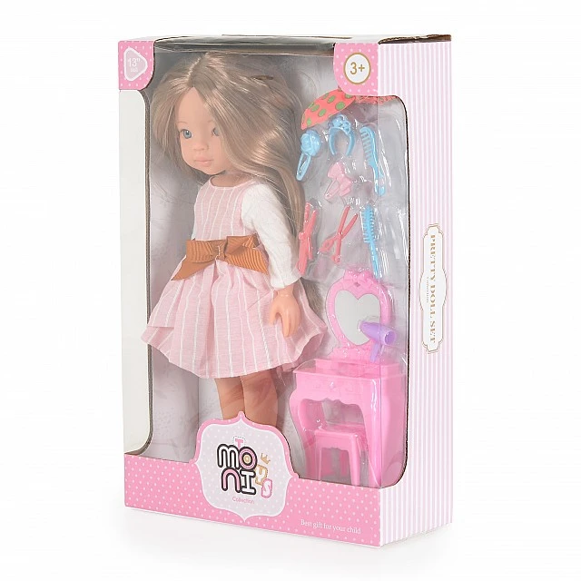 Κούκλα 33 cm Pretty Doll Σετ με αξεσουάρ LS1303-4