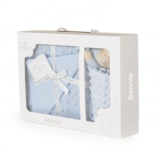 Κουβέρτα 75/100 cm με παιχνίδι Bennie blue