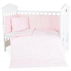 Σετ κρεβατοκάμαρας 6 τεμαχίων 120/60 NOOK Pink stars