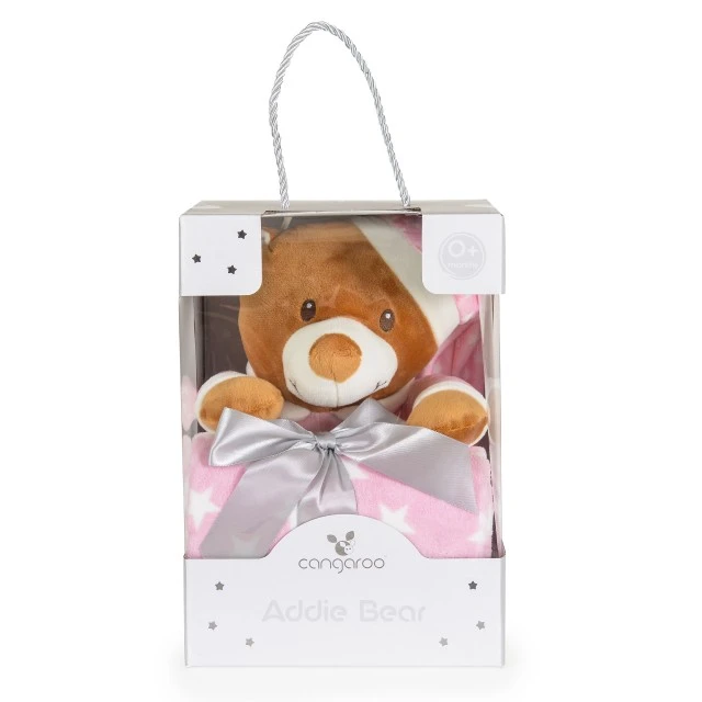 Κουβέρτα 90/75 cm με ροζ παιχνίδι Addie Bear