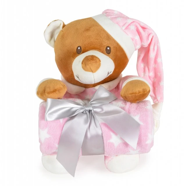 Κουβέρτα 90/75 cm με ροζ παιχνίδι Addie Bear