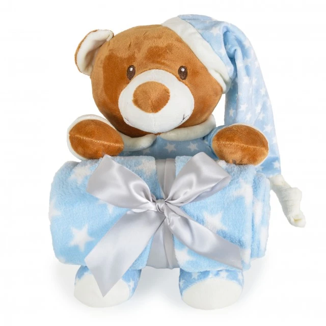 Κουβέρτα 90/75 εκ. με μπλε παιχνίδι Addie Bear