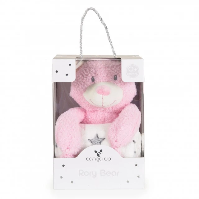 Κουβέρτα 90/75 cm με παιχνίδι Rory Bear ροζ