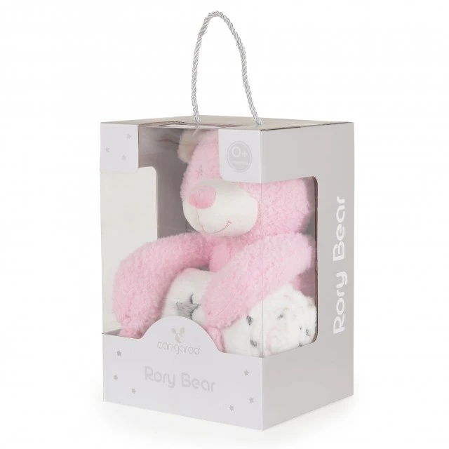 Κουβέρτα 90/75 cm με παιχνίδι Rory Bear ροζ