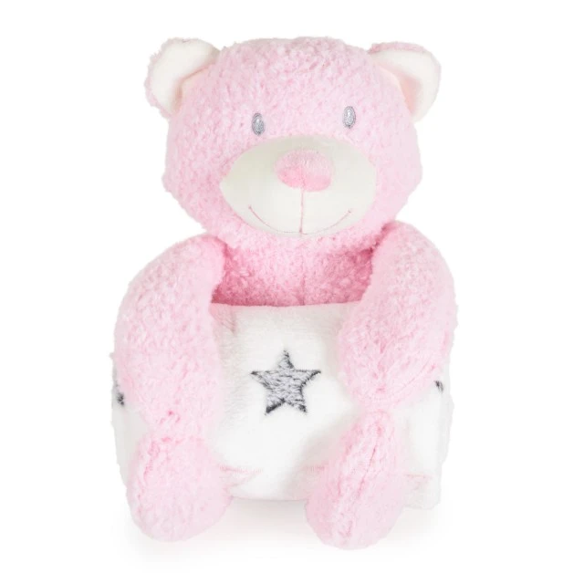 Κουβέρτα 90/75 cm με παιχνίδι Rory Bear ροζ