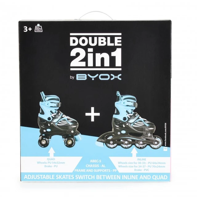 Πατίνια Double 2in1 τυρκουάζ S-(30-33)