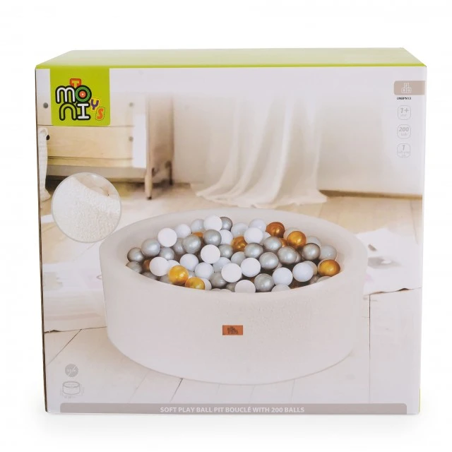 Μαλακή πισίνα Boucle με 200 μπάλες Ivory