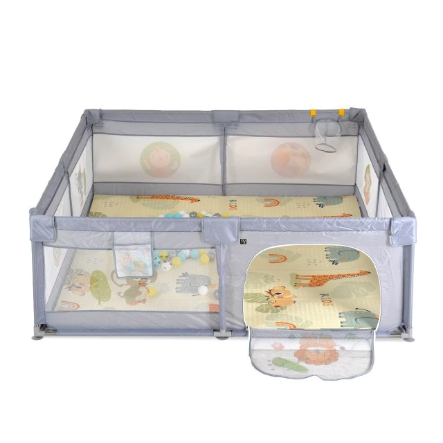 Παρκοκρέβατο GameZone 180x200 με αξεσουάρ γκρι