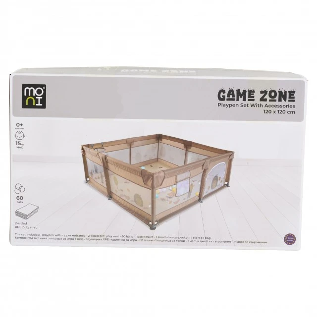 Παιδότοπος GameZone 120*120 με αξεσουάρ μπεζ καινούργιο