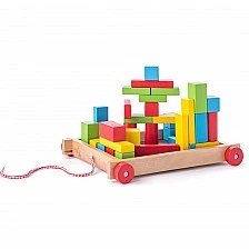 Σετ ξύλινων κατασκευών με καρότσι Ηλικία: 2+ Αριθμός τεμαχίων: 34